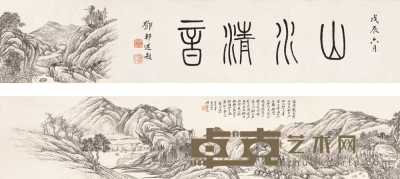 顾麟士 丁酉（1897年）作 抚戴文节山水卷 手卷 23.8×148cm